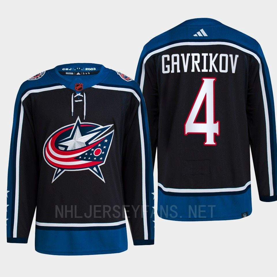 Vladislav Gavrikov 4 Reverse Retro 2.0 2022 Columbus Blue Jackets Navy Jersey Primegreen