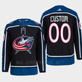 Custom 00 Reverse Retro 2.0 2022 Columbus Blue Jackets Navy Jersey Primegreen