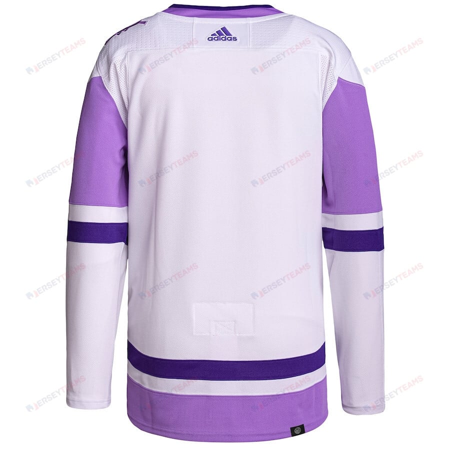 Columbus Blue Jackets Hockey Fights Cancer Primegreen Men Jersey - White/Purple