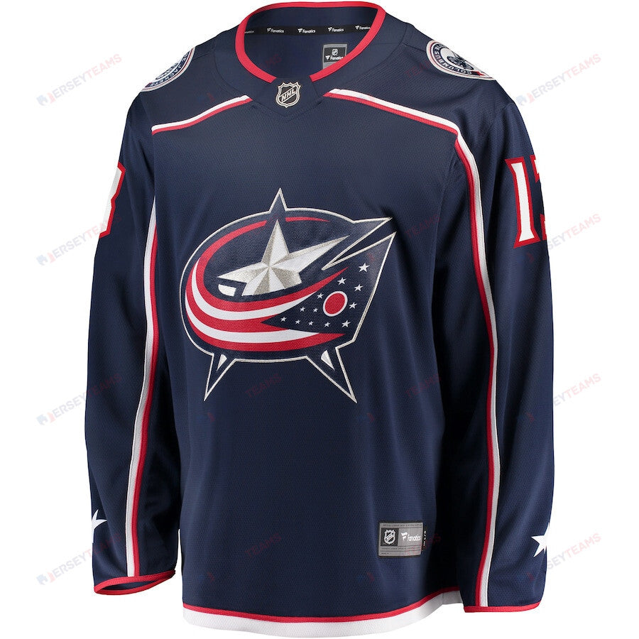 Johnny Gaudreau 13 Columbus Blue Jackets Navy Breakaway Jersey - Men's