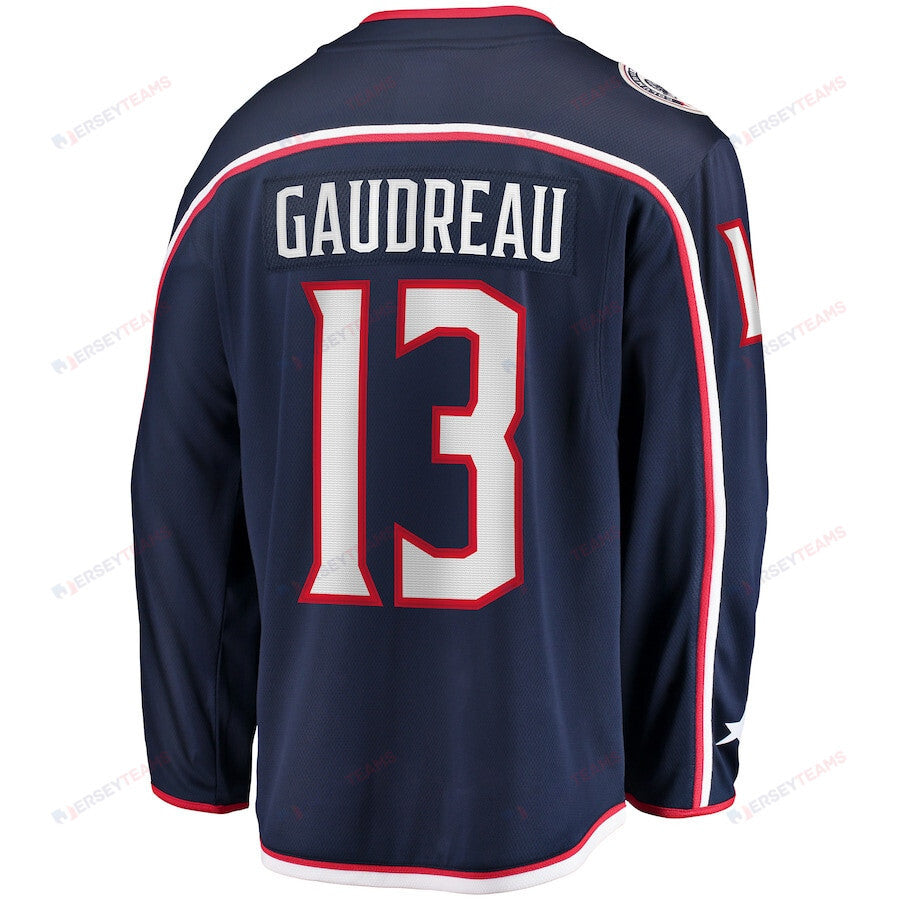 Johnny Gaudreau 13 Columbus Blue Jackets Navy Breakaway Jersey - Men's