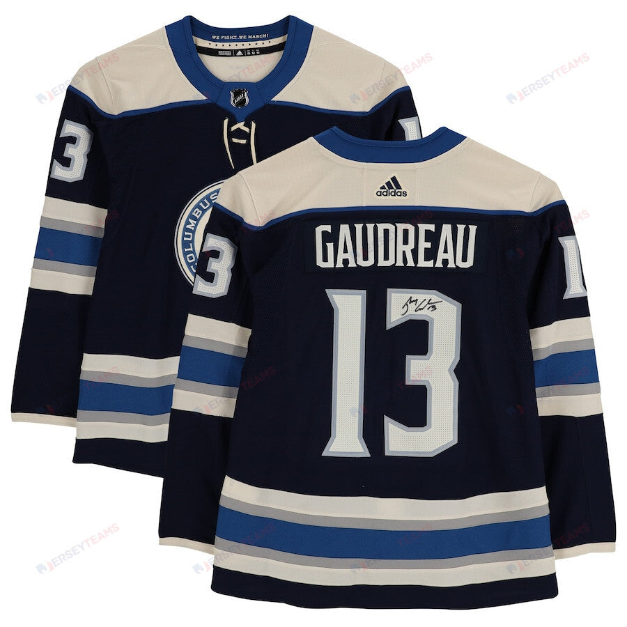 Johnny Gaudreau 13 Signature Columbus Blue Jackets Alternate Jersey - Men