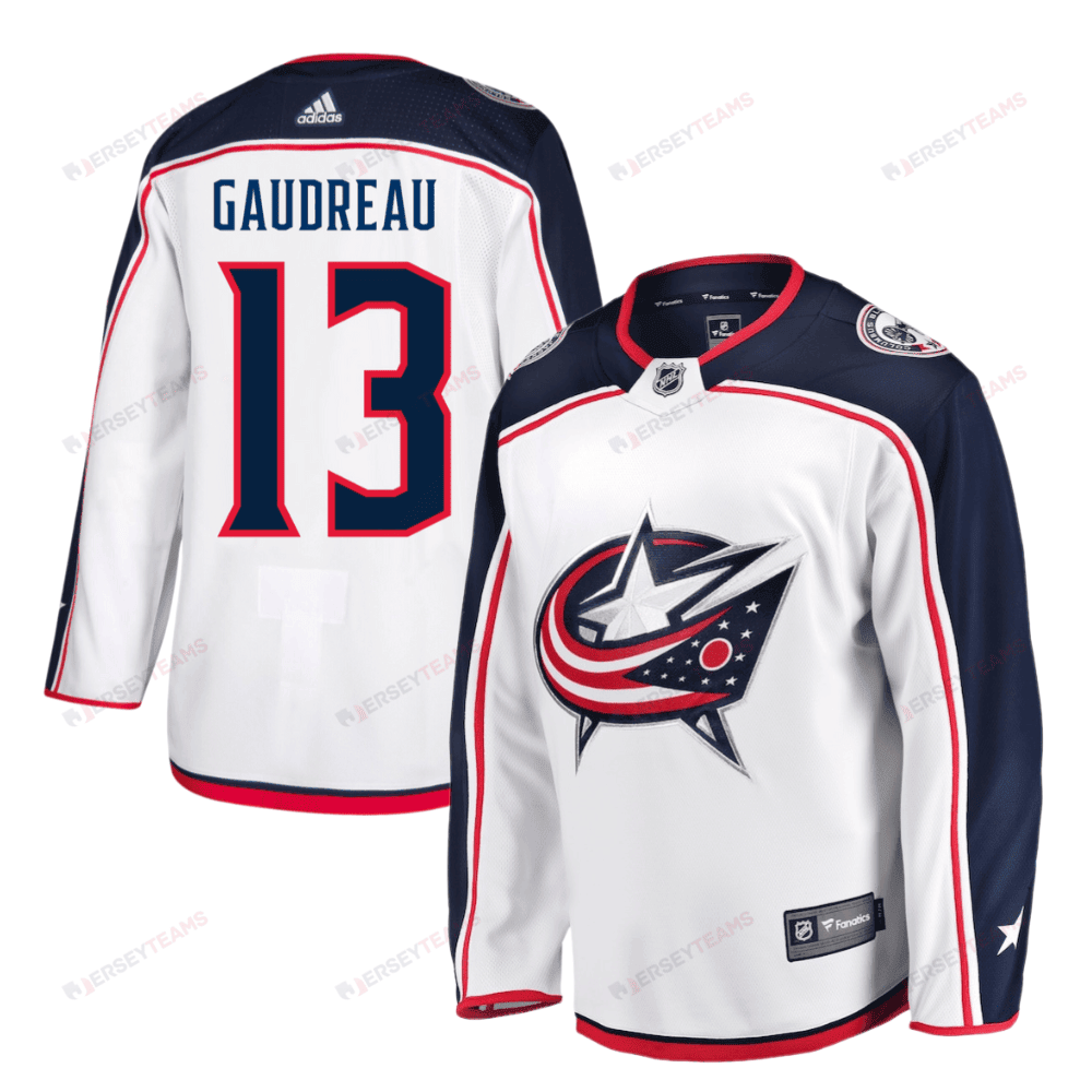 Johnny Gaudreau 13 Columbus Blue Jackets Prime Green Away Men Jersey - White