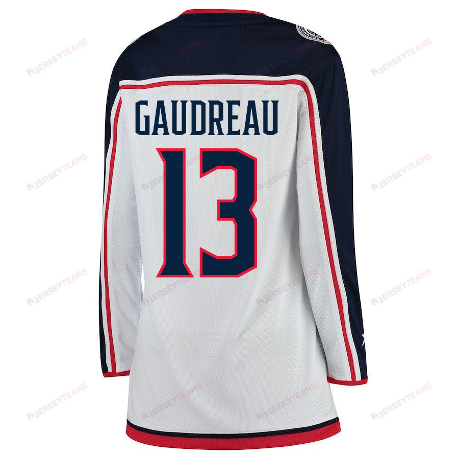 Johnny Gaudreau 13 Columbus Blue Jackets Women's Prime Green Away Jersey - White