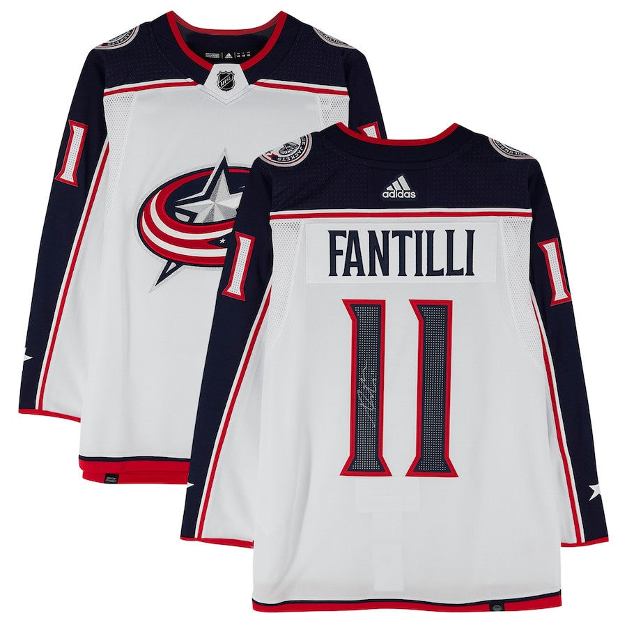 Adam Fantilli 11 Signed Columbus Blue Jackets Autographed Jersey - White