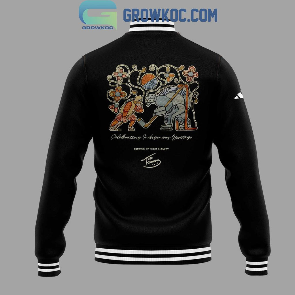 Toronto Maple Leafs Forever Indigenous Celebration 2024 Baseball Jacket - All Over Printed - Black - All-Over-Printed Jacket