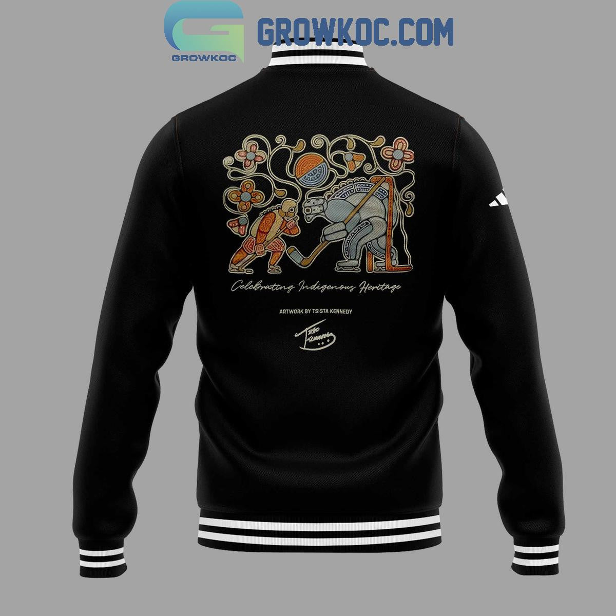 Toronto Maple Leafs Forever Indigenous Celebration 2024 Baseball Jacket - All Over Printed - Black - All-Over-Printed Jacket
