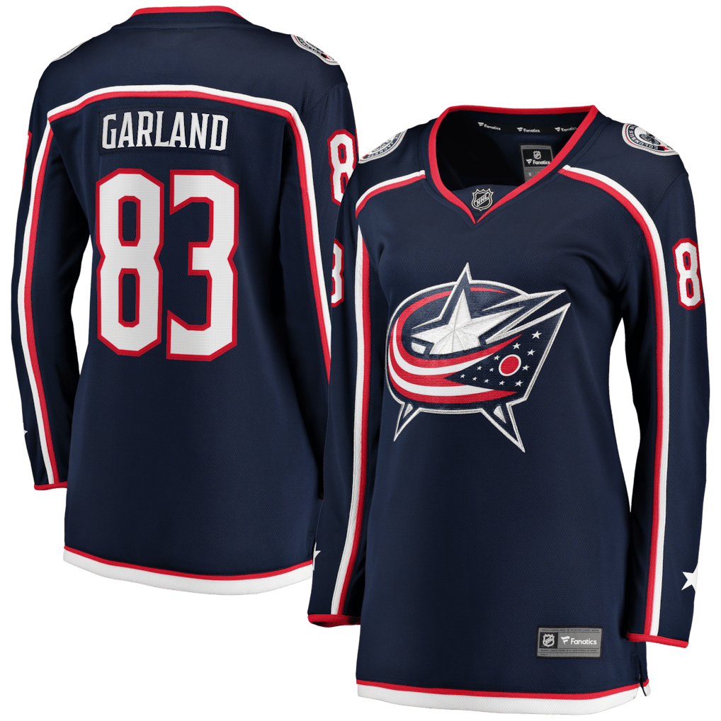 Conor Garland 83 Columbus Blue Jackets Indiana Women's Home Breakaway Jersey - Navy