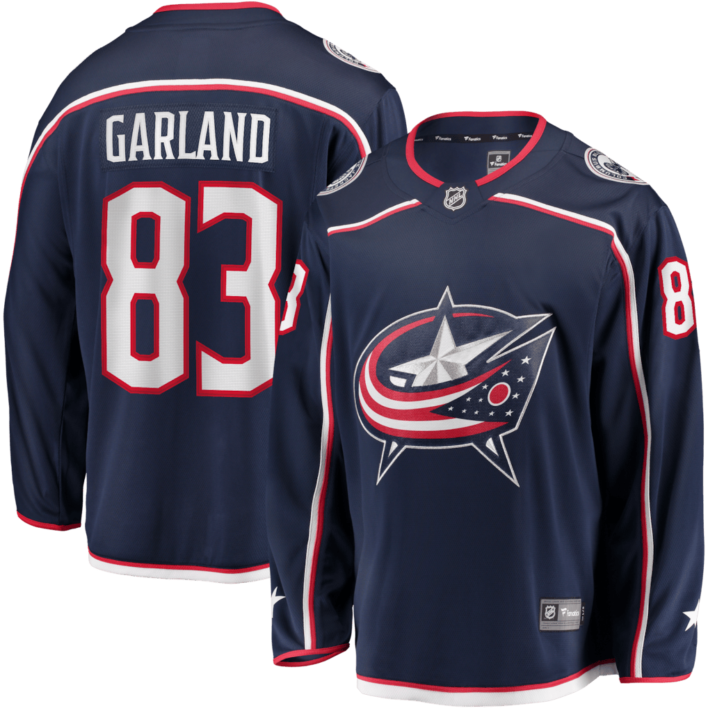 Conor Garland 83 Columbus Blue Jackets Home Breakaway Men Jersey - Navy