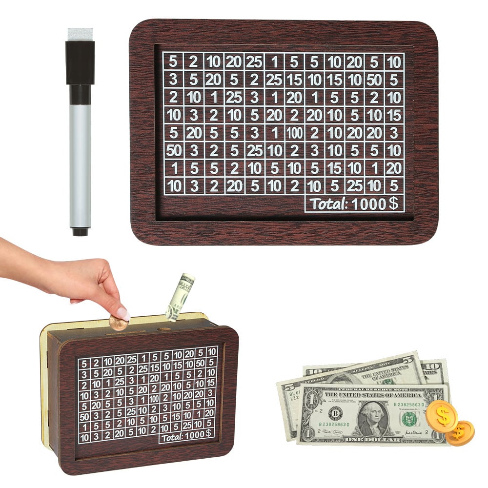 🎁 Hot Sale 49% OFF 🔥Retro Style Wooden Money Box with Counter Piggy Bank Handmade Saving Money Goal Piggy Bank