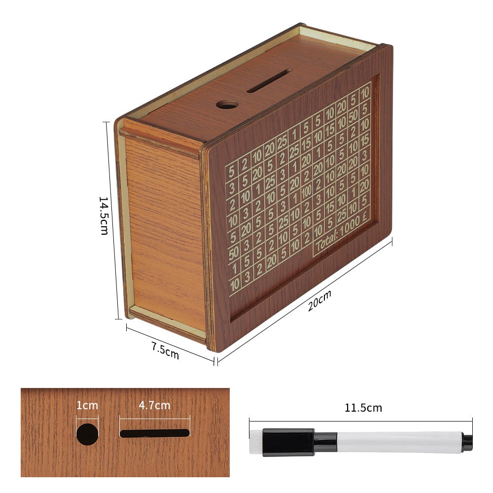 🎁 Hot Sale 49% OFF 🔥Retro Style Wooden Money Box with Counter Piggy Bank Handmade Saving Money Goal Piggy Bank