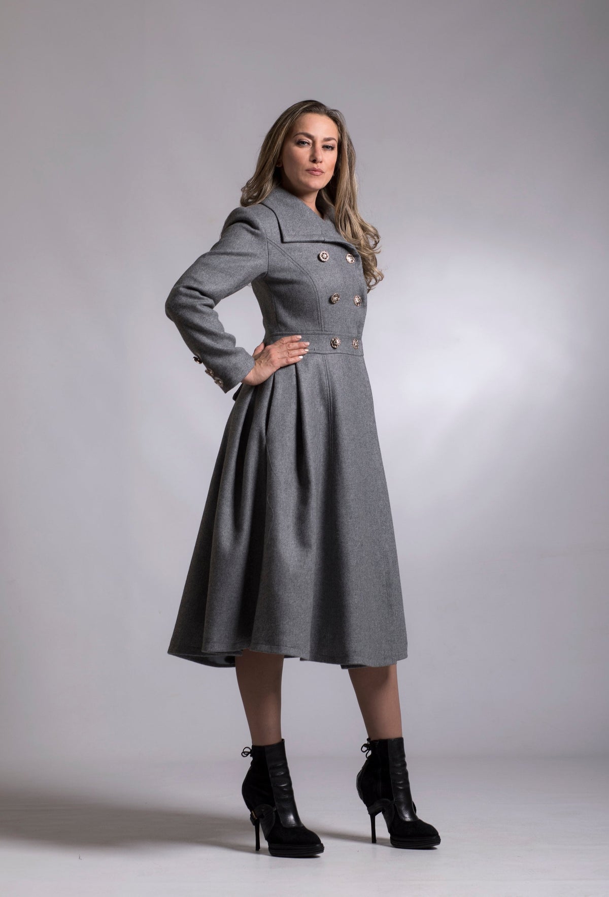 Princess Coat, Fall Fashion, Swing Coat, Custom Wool Coat, Personalized Label, Women Fashion, Double Breasted Coat, Womens Clothing