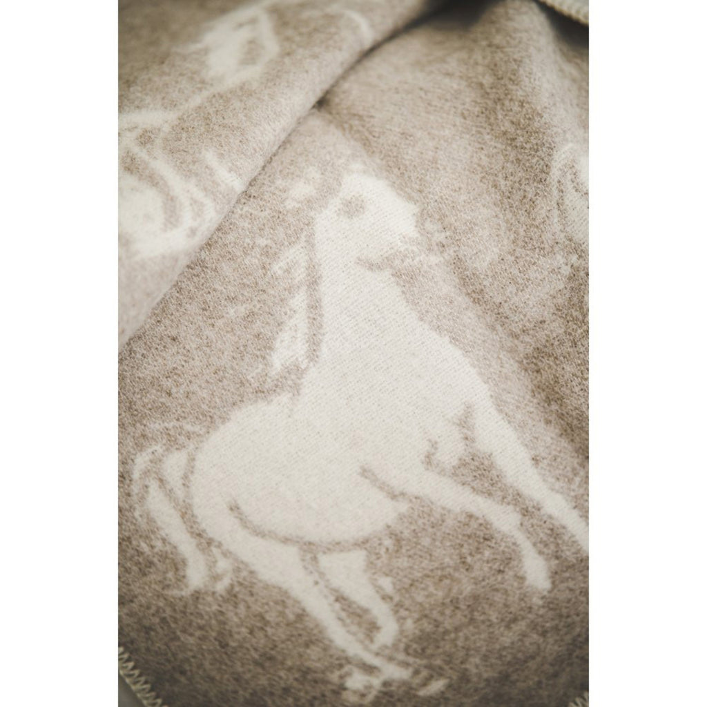 Horse Blanket: Natural New Zealand Wool Reversible Throw (130x200cm)