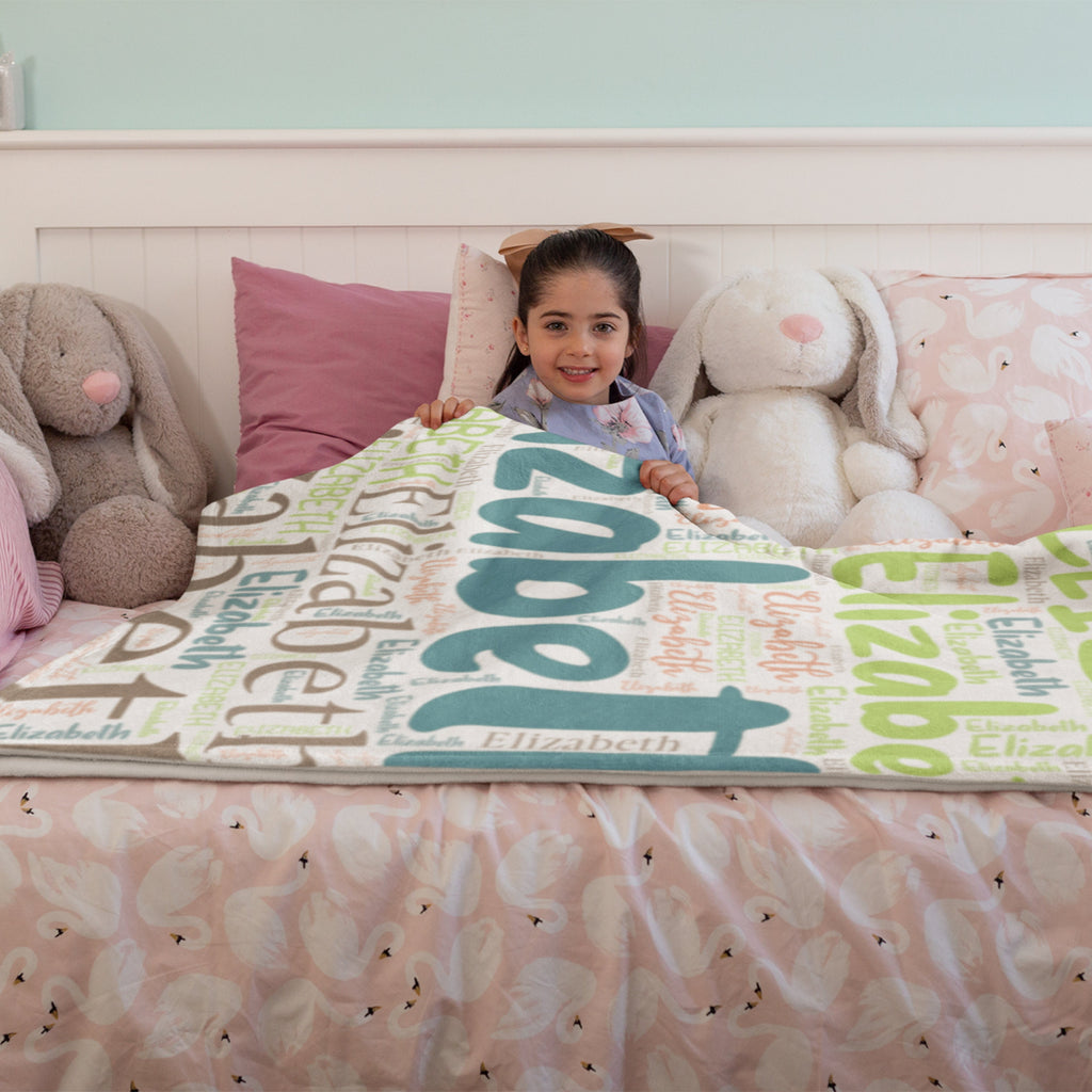 Personalized Blanket for Kids, Baby - 30 x 40 - 10 Colors & 3 Size Options - Custom Fleece Nursery Blanket for Newborn, Kids, Swaddle