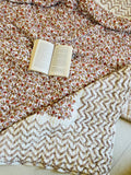 Hand Block Print Cotton Quilt: Reversible Jaipuri Razai