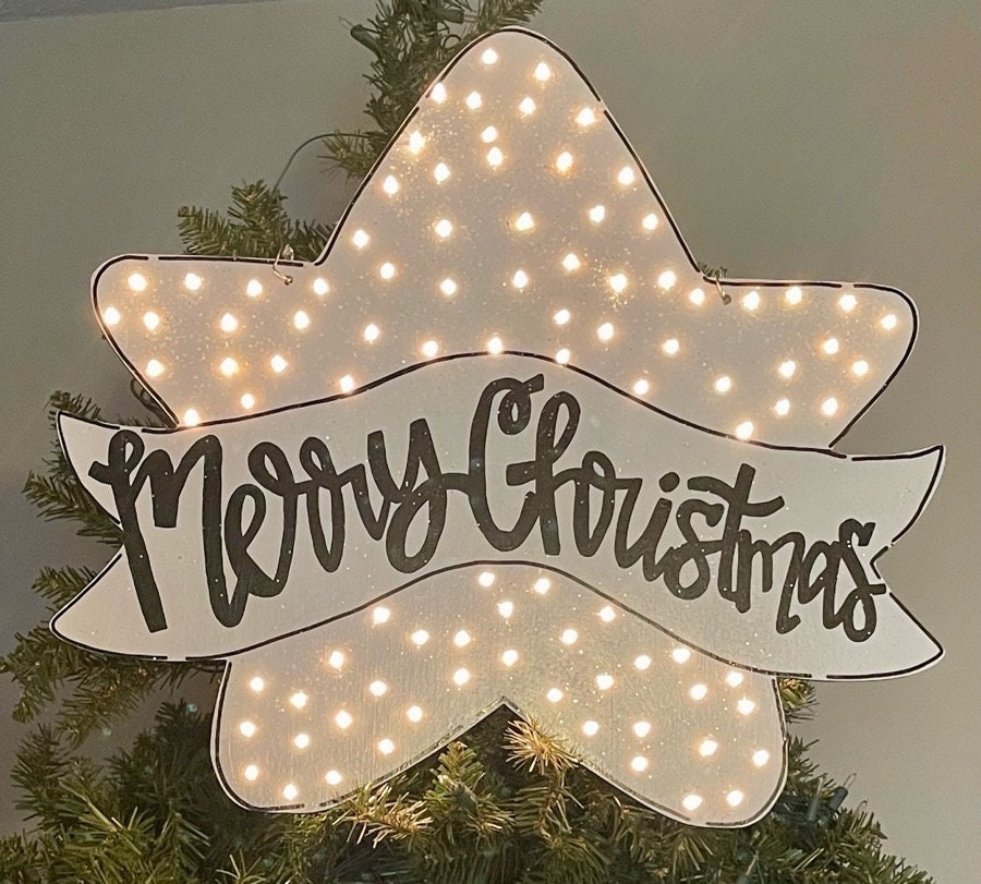 Lighted Christmas Tree Star Topper | Holiday Tree Decor