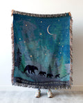 Mom or Dad Gift Blanket: Present from Kids, Fathers Mothers Day, Papa Mama Bear Woven Throw, Unique Thoughtful Birthday, Personalized Custom