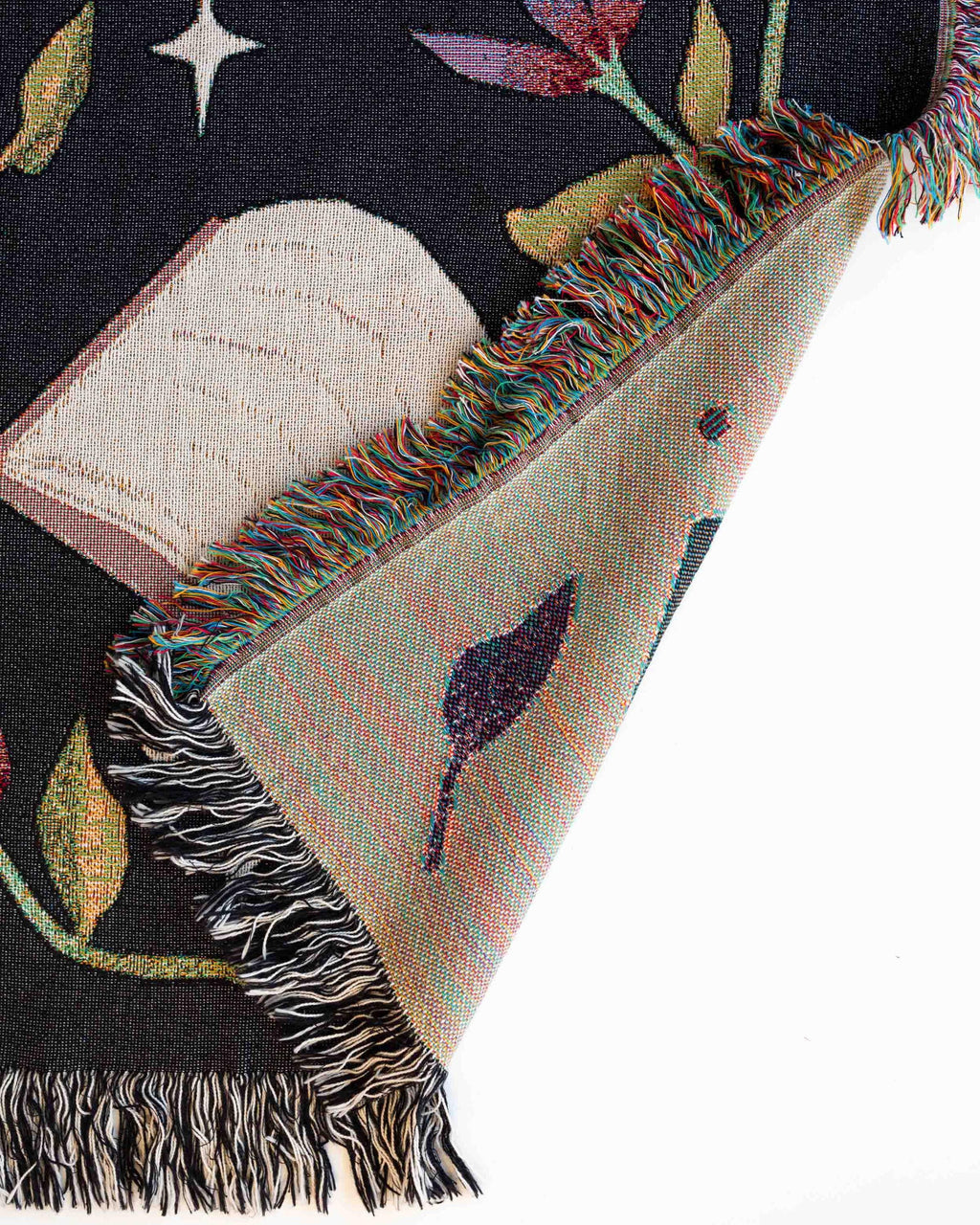 Books and Blooms Blanket: Personalized Gift for Fantasy Reader, Woven Gift for Her, Cozy Dark Academia