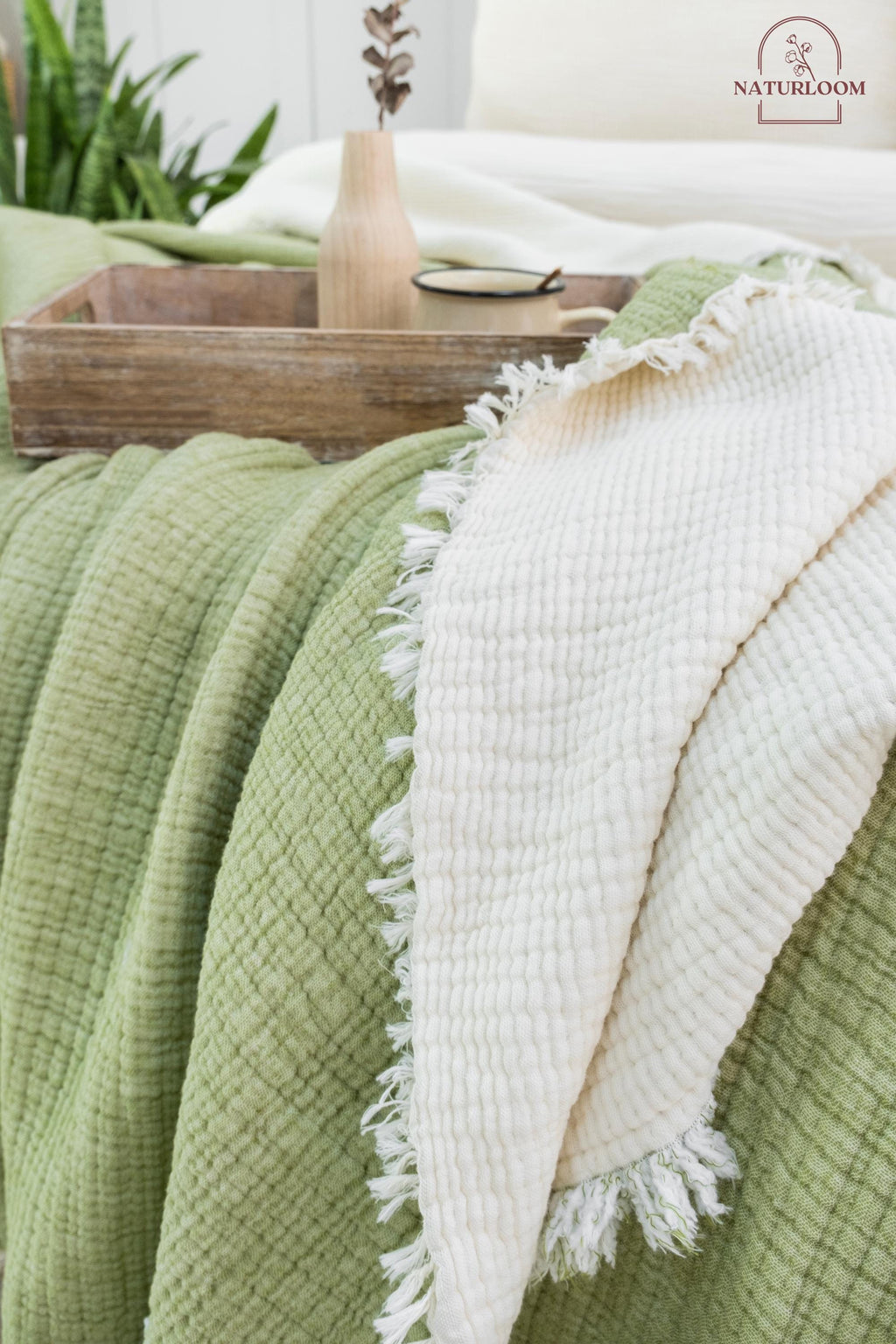 8 Layer Muslin King Size Quilt, GOTS Certified Cotton Quilt, Muslin Comforter, Thick Gauze Quilt, Housewarming Gift, Thanksgiving Gift