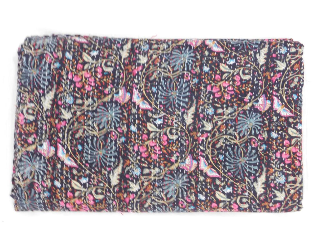 Butterfly Print Kantha Summer Bedspread Gift For Her