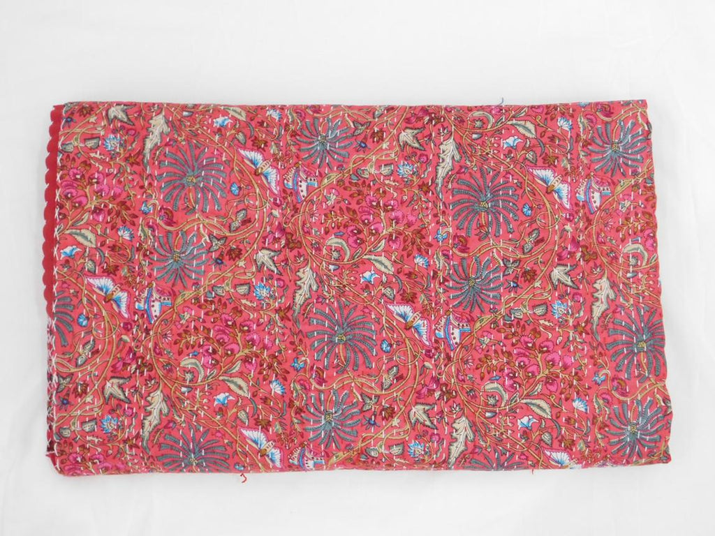 Butterfly Print Kantha Summer Bedspread Gift For Her