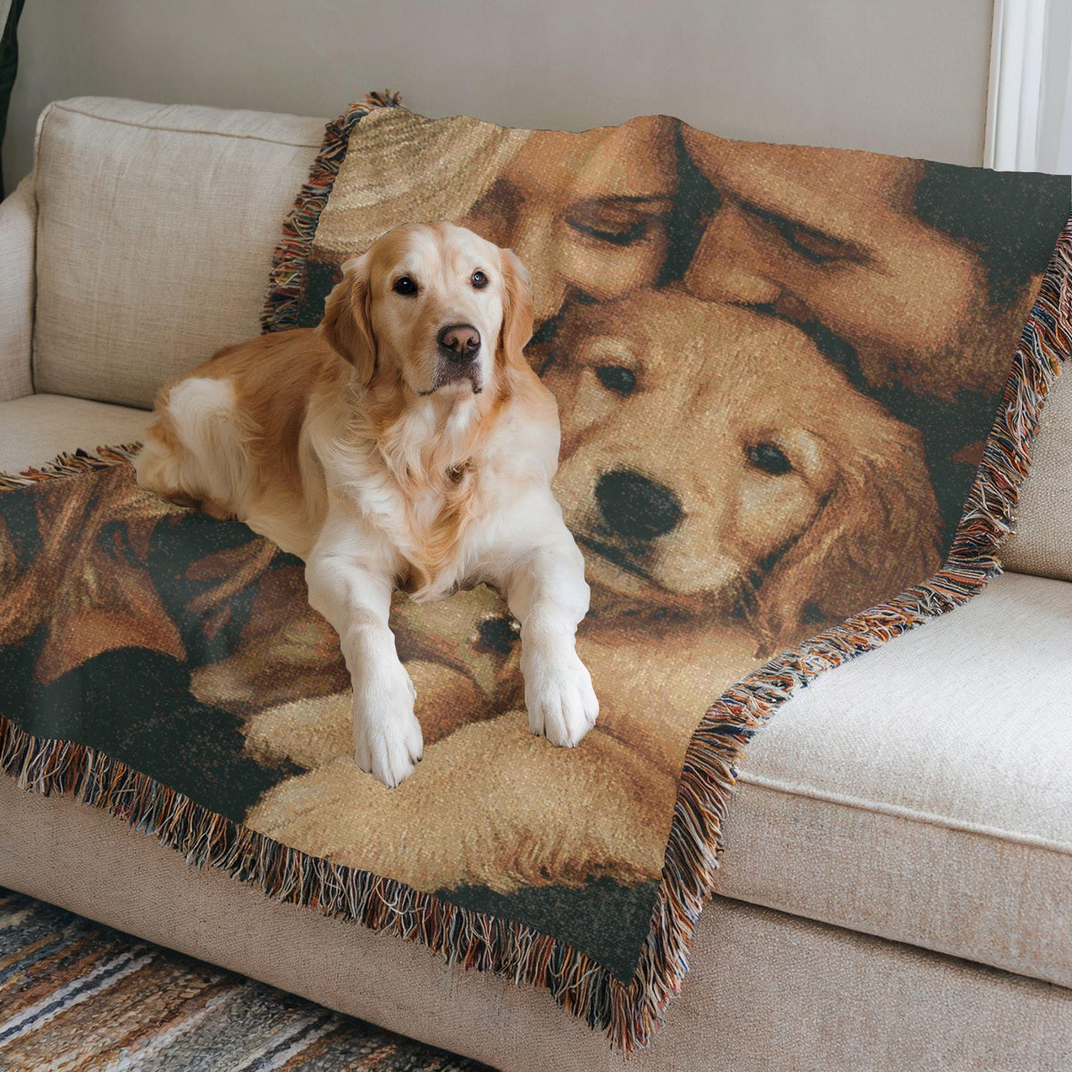 Soft Woven Blanket Personalized Photo Throw Custom Blanket with Picture for Adults Custom Gift Wedding Grandma Personalized Memorial Blanket