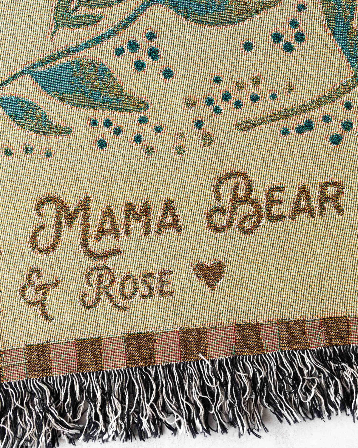 Mothers Day Gift: Mama Bear Blanket, Present for Mom from Kids, Unique Thoughtful Birthday Christmas, Personalized Custom Woven Throw