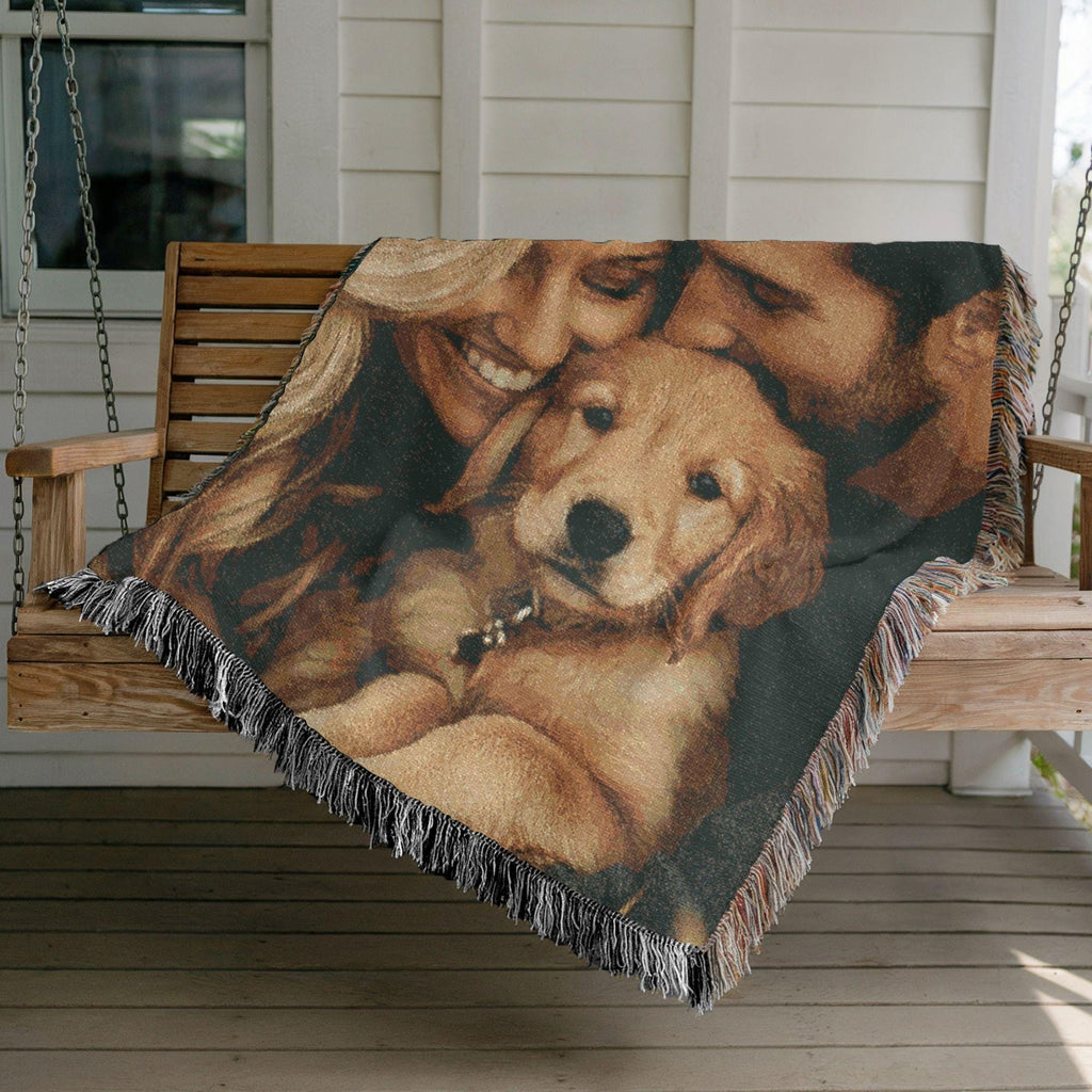 Soft Woven Blanket Personalized Photo Throw Custom Blanket with Picture for Adults Custom Gift Wedding Grandma Personalized Memorial Blanket