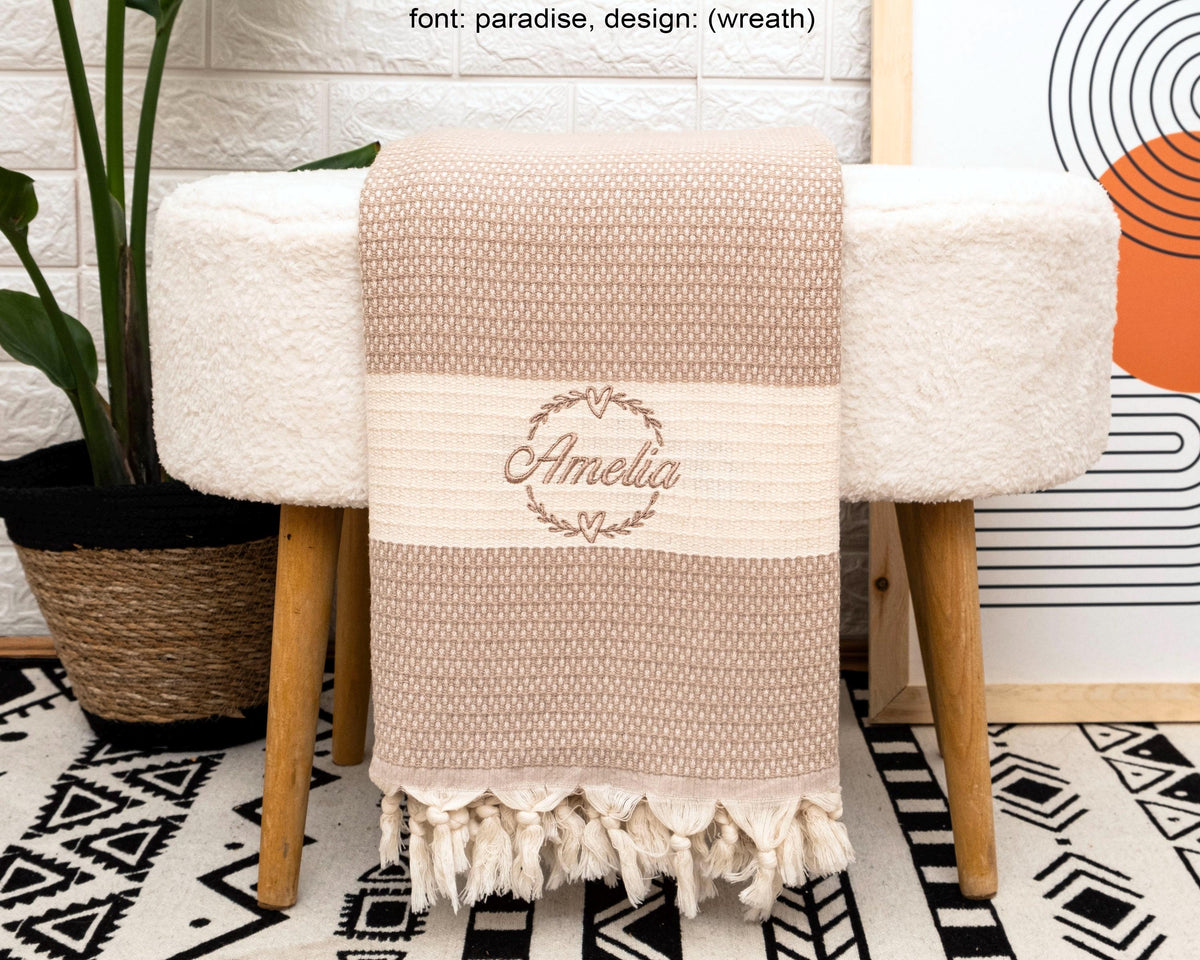 Cotton Anniversary Gift, Personalized 2nd Anniversary Gift, Custom Wedding Blanket, Mom Blanket