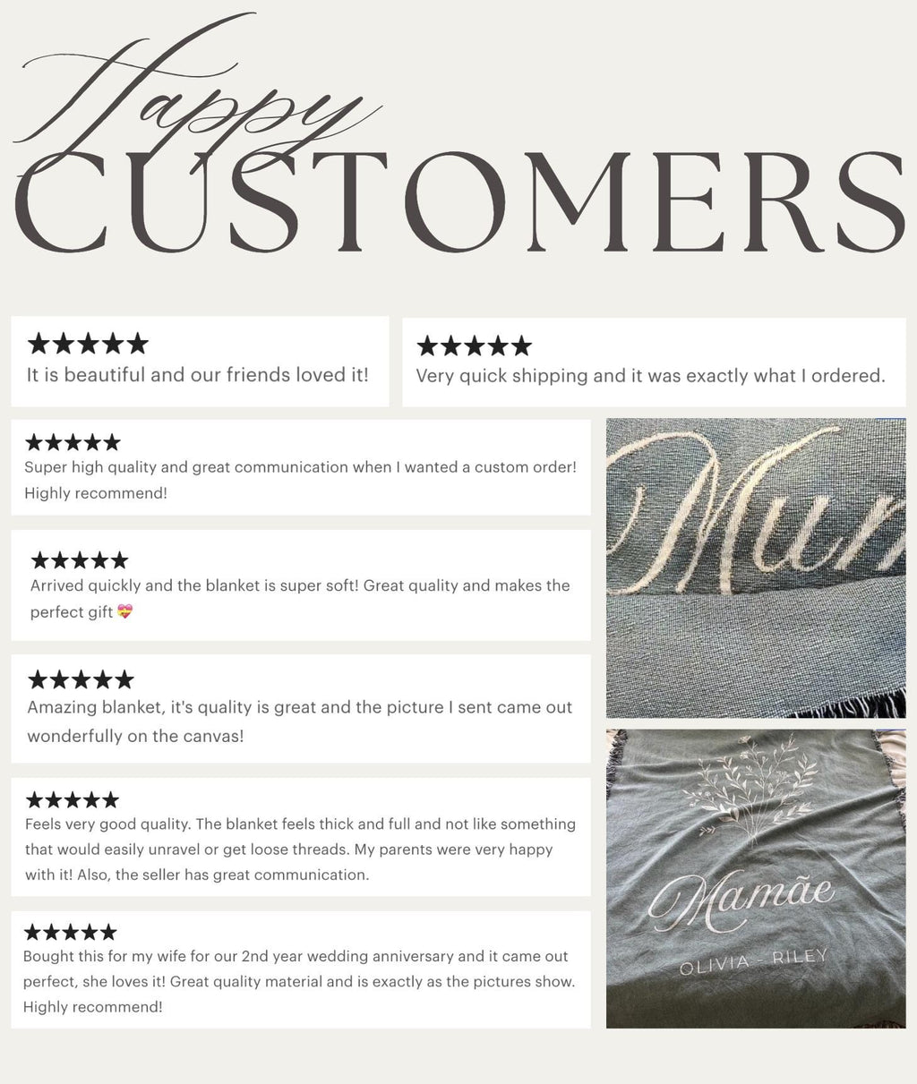 Personalized Throw Couples Blanket with Names Wedding Present Bridal Shower Gift for Newlyweds Cotton Anniversary Gift Engagement Gift