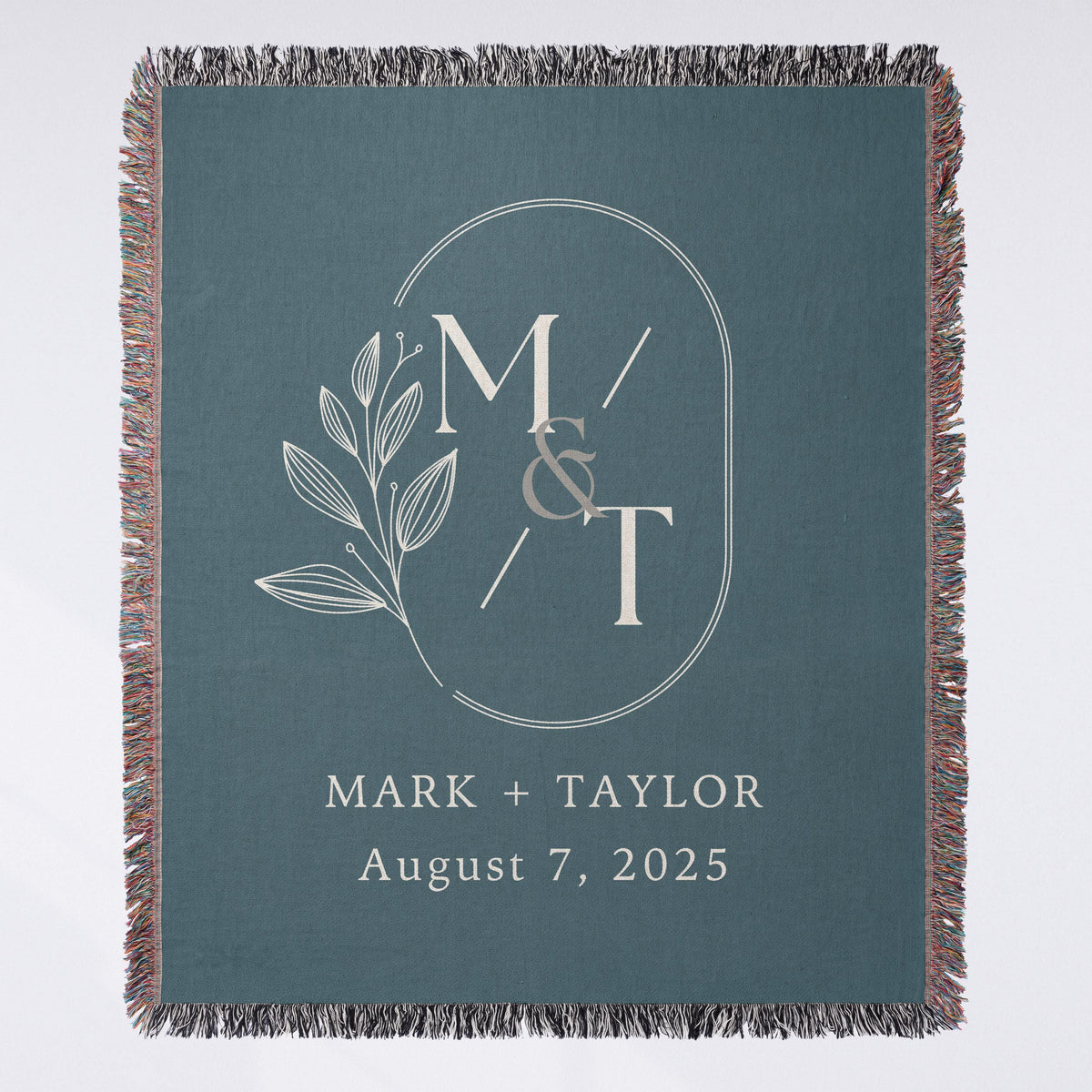 Personalized Throw Couples Blanket with Names Wedding Present Bridal Shower Gift for Newlyweds Cotton Anniversary Gift Engagement Gift