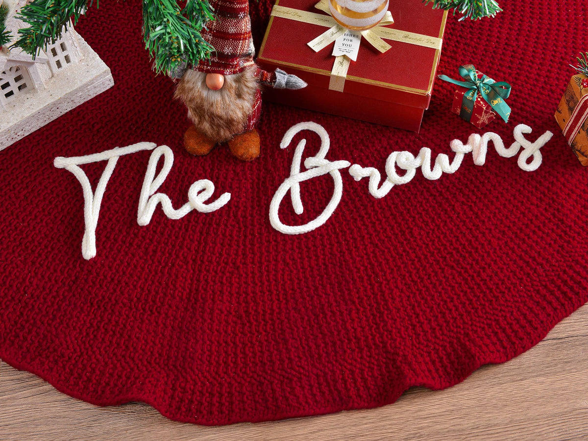 Personalized Christmas Tree Skirt, Family Christmas Tree Skirts, Custom House Warming Gift, Christmas Home Decor, Christmas Decorations