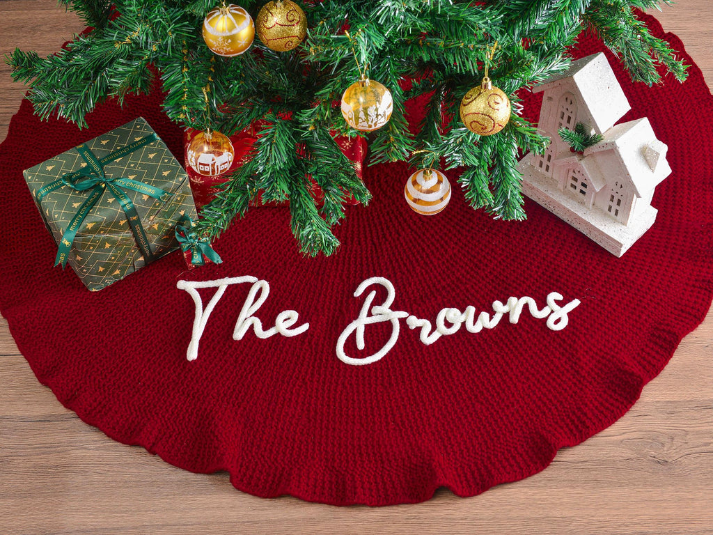 Personalized Christmas Tree Skirt, Family Christmas Tree Skirts, Custom House Warming Gift, Christmas Home Decor, Christmas Decorations