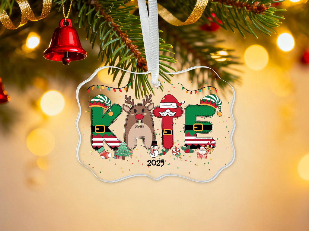 Personalized Kids Christmas Ornaments, 2026 Christmas Ceramic Ornament with Name, Holiday Keepsake, Xmas Gifts for Boys Girls