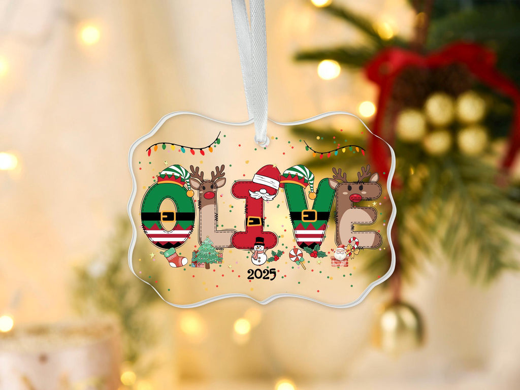 Personalized Kids Christmas Ornaments, 2026 Christmas Ceramic Ornament with Name, Holiday Keepsake, Xmas Gifts for Boys Girls