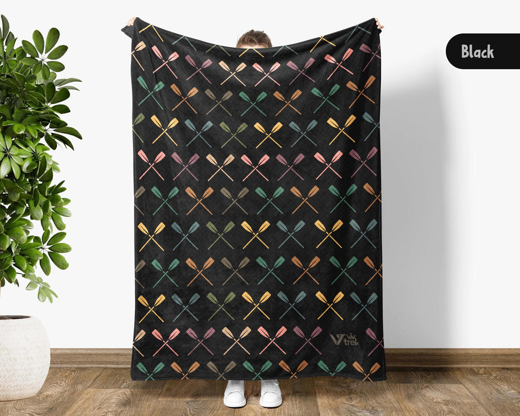 Kayaking Lover Blanket Gift, Cozy Throw for Adventure Seekers, Retro Kayak Decor, Unique Paddling Enthusiast Blanket, Rowing Boating Gift