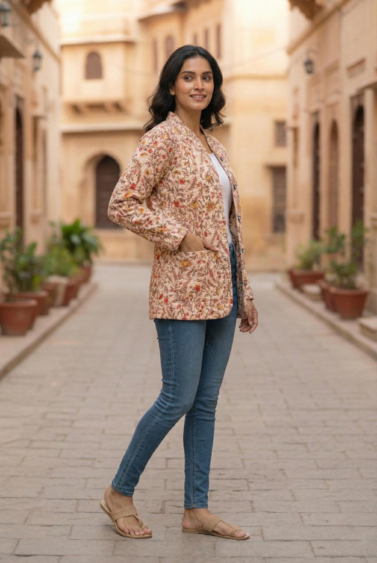 Cotton quilted Jacket women reversible fashion jacket coat Floral kantha women girls jacket winter summer  with Quilted jacket for women