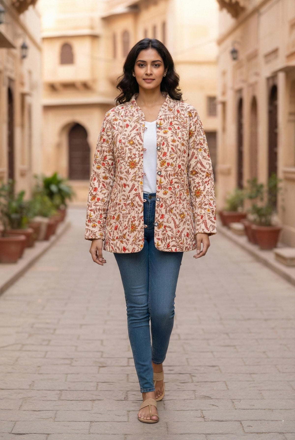 Cotton quilted Jacket women reversible fashion jacket coat Floral kantha women girls jacket winter summer  with Quilted jacket for women