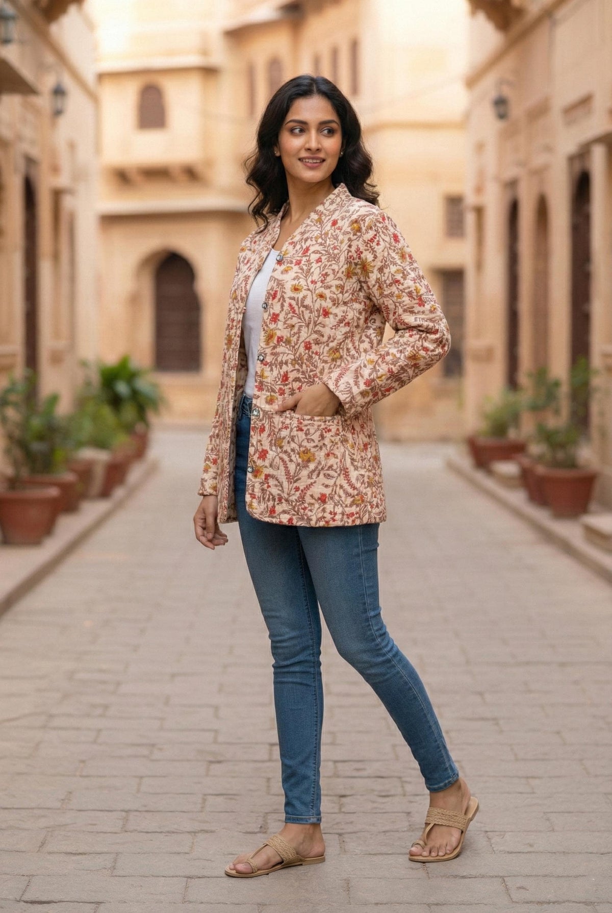 Cotton quilted Jacket women reversible fashion jacket coat Floral kantha women girls jacket winter summer  with Quilted jacket for women