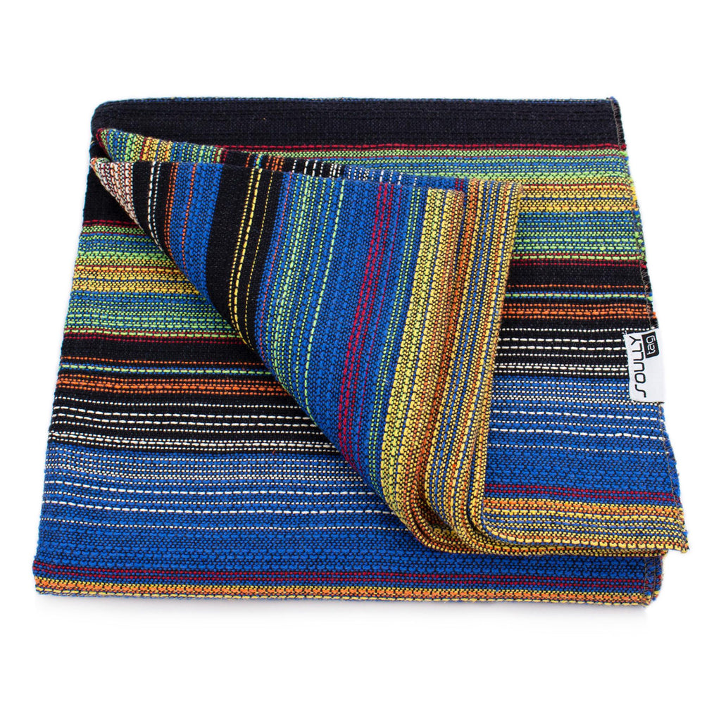 Recycled Cotton Throw Blanket | Durable Sofa Slip Cover |  Boho Bedspread Hand Woven | Sustainable Modern Traditional Home Decor