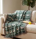 Pickleball Blanket & Wall Tapestry, Woven Cotton Throw, Granny Square Pickleball Home Decor, Gift for Player, Mom, Dad, Coach, Team