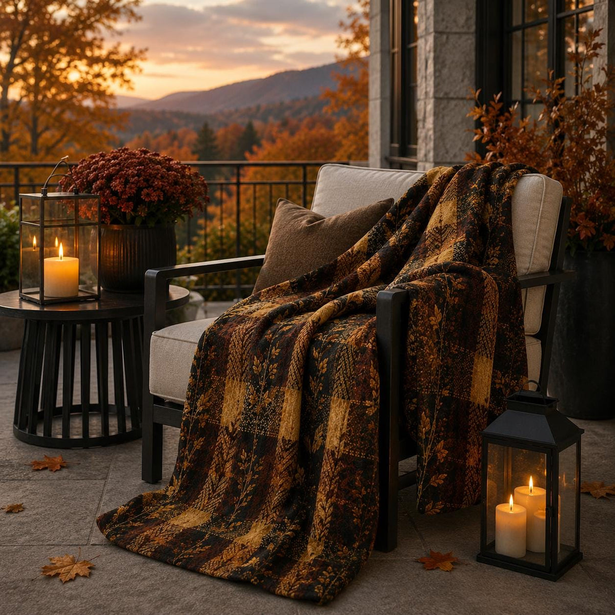Fall Throw Blanket Autumn Plaid Blanket Botanical Leaf Sherpa Blanket Cozy Fall Home Decor for Couch Bed Housewarming Gift