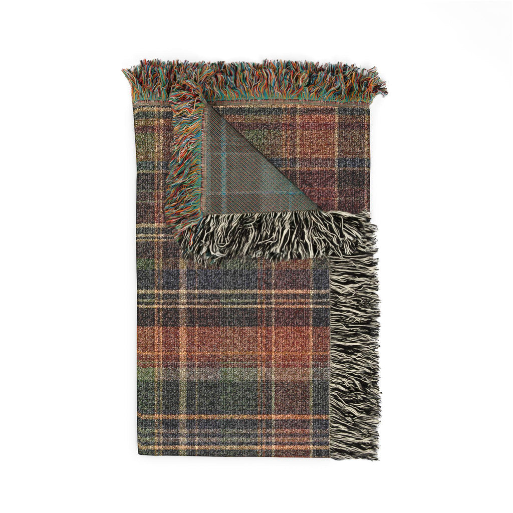 Rustic Plaid Pattern Woven Blanket | Autumn Tartan Throw