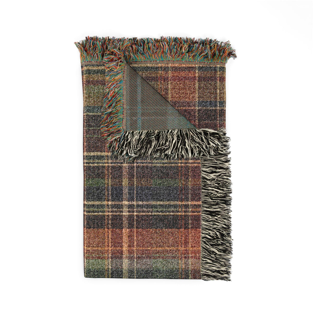 Rustic Plaid Pattern Woven Blanket | Autumn Tartan Throw