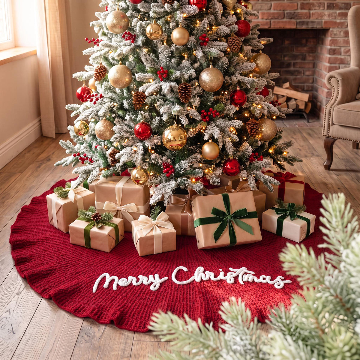 Personalized Christmas Tree Skirt, Family Christmas Tree Skirts, Custom House Warming Gift, Christmas Home Decor, Christmas Decorations