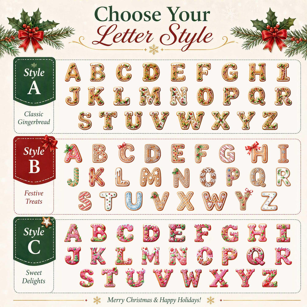 Custom Gingerbread Alphabet Ornament, Baby Name Ornament, First Christmas Stocking Tags, Xmas Gifts, Holiday Decor
