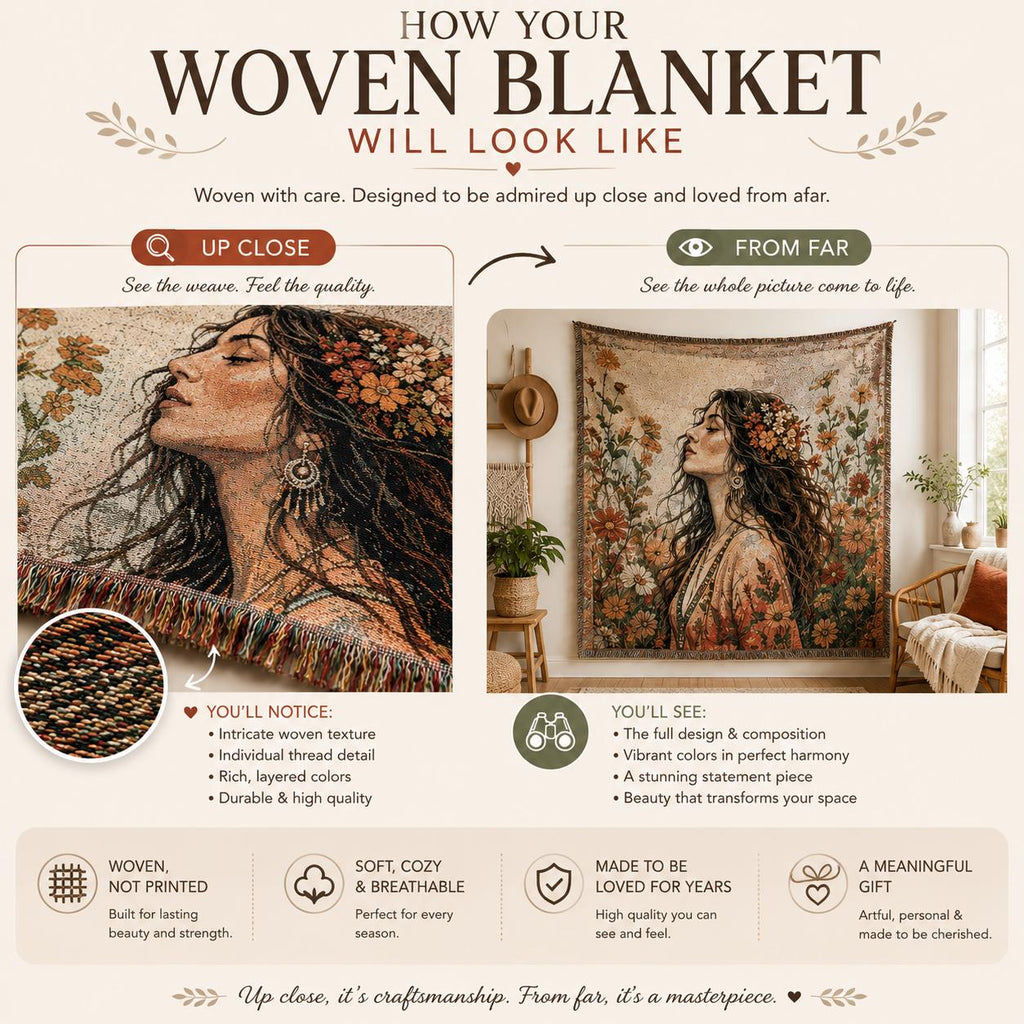 Rustic Plaid Pattern Woven Blanket | Autumn Tartan Throw