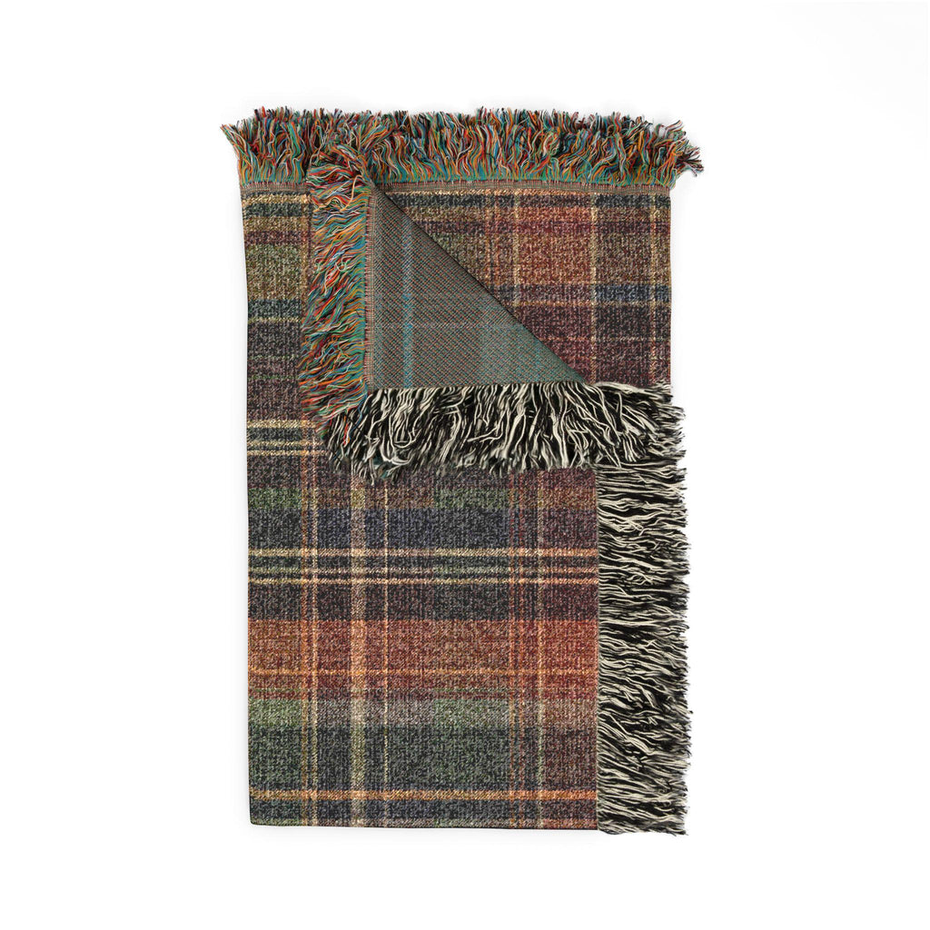 Rustic Plaid Pattern Woven Blanket | Autumn Tartan Throw