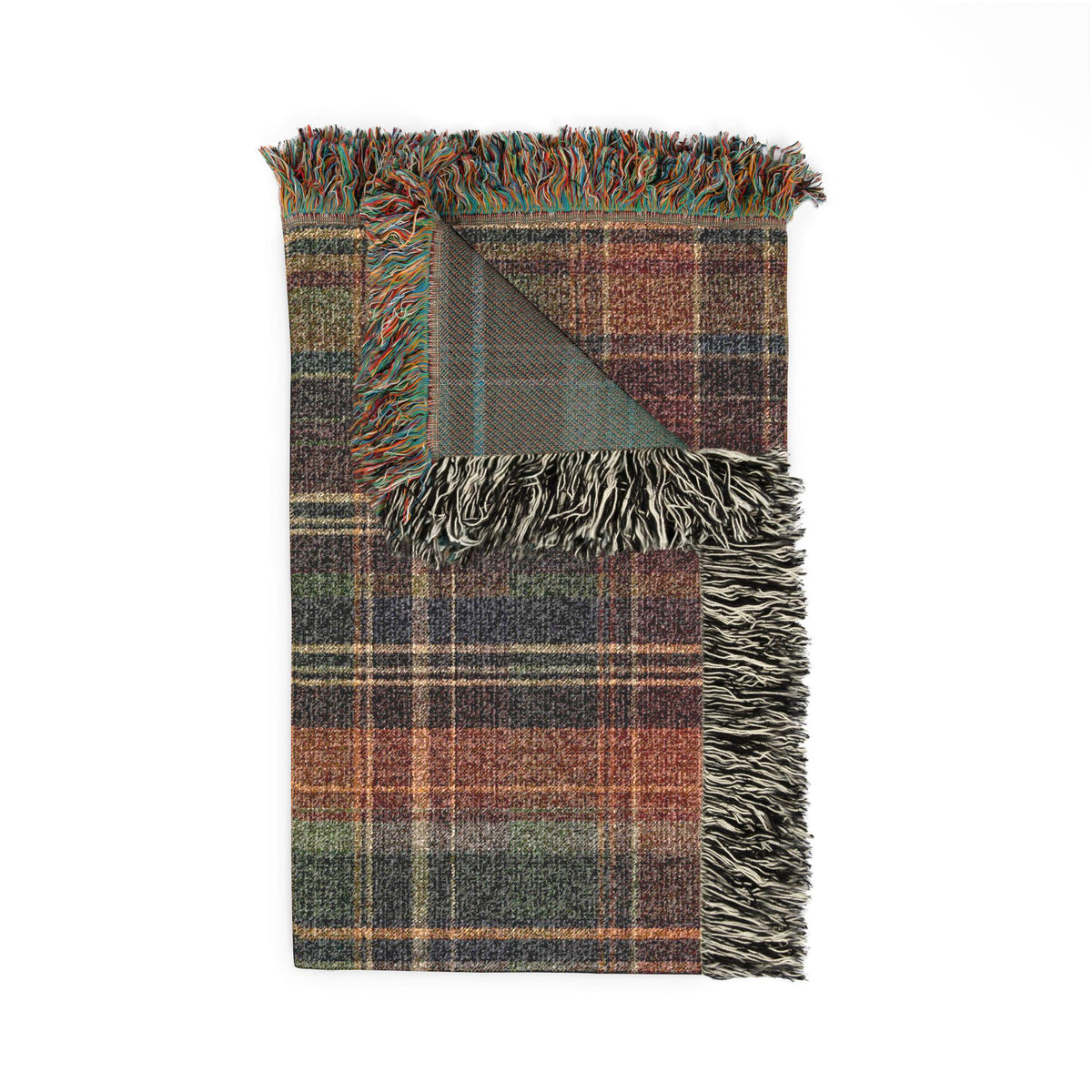Rustic Plaid Pattern Woven Blanket | Autumn Tartan Throw