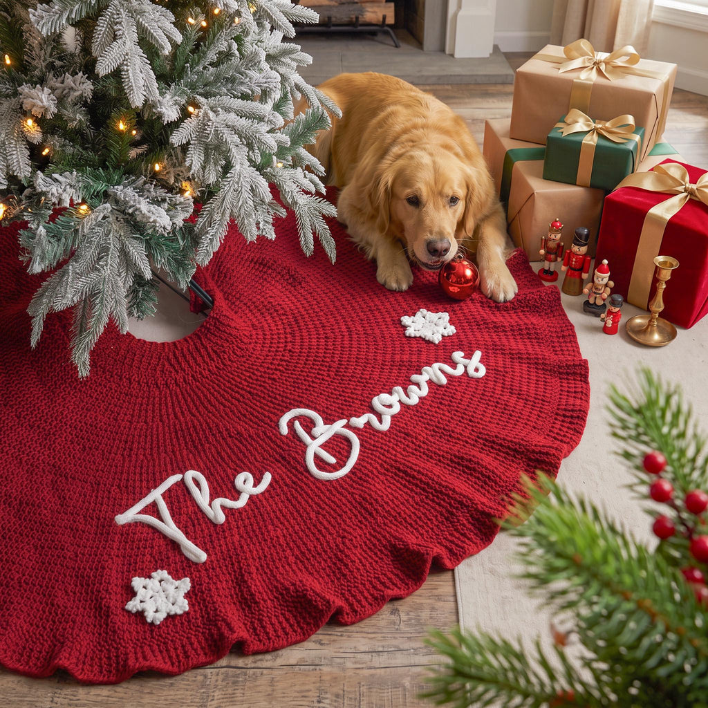 Personalized Christmas Tree Skirt, Family Christmas Tree Skirts, Custom House Warming Gift, Christmas Home Decor, Christmas Decorations